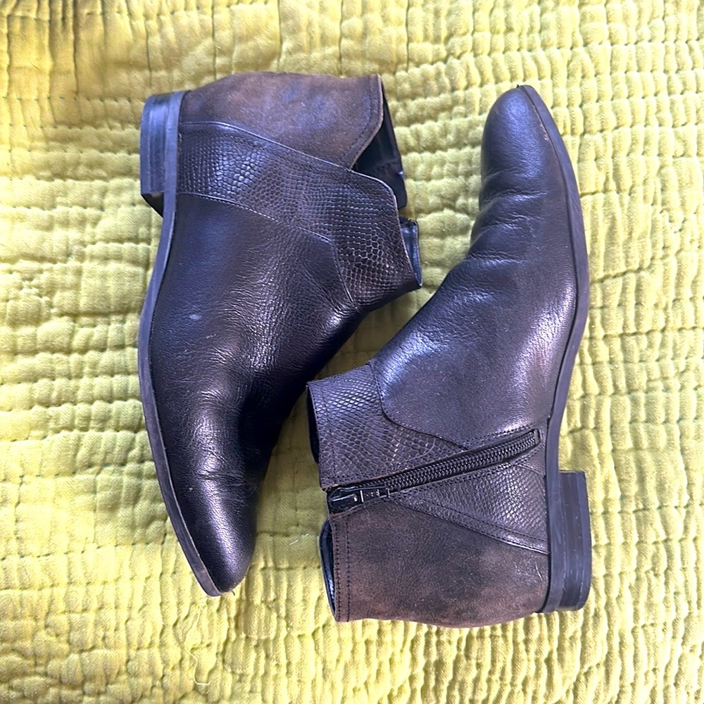 Nine West Suede+Leather Ankle Booties Black 7.5